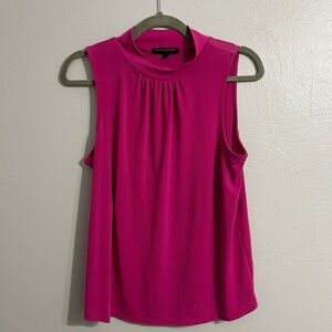 Banana Republic hot pink sleeveless mock neck blouse tank shirt | Work Office